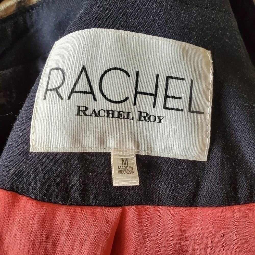 NWT Rachel Roy long bleach dyed moto jacket M - Picture 9 of 11